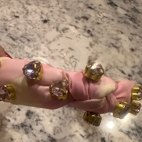 Lele Sadoughi X Stoney Clover Lane WATERMELON KIDS HEART CRYSTAL HEADBAND - Picture 6 of 6